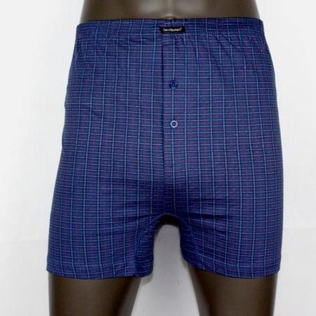 Мужские хлопковые трусы-боксеры в клетку plus size с гульфиком